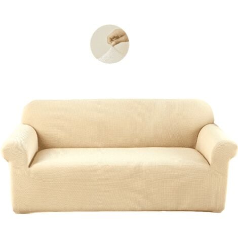 Stretch-Sofabezug, 3-Sitzer-Sofabezug, 185–230 cm, Beige, Sofabezug, universelle elastische Sofabezüge, Sofaschutzbezug für Wohnzimmer und Schlafzimmer