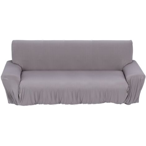 Stretch-Sofabezug für 3-Sitzer-Sofa, waschbarer Bezug, grau, 190–230 cm