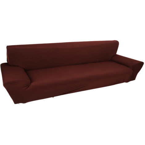 Stretch-Sofabezug für 4-Sitzer-Sofa mit Kissenbezügen, haustierfreundlich, braun