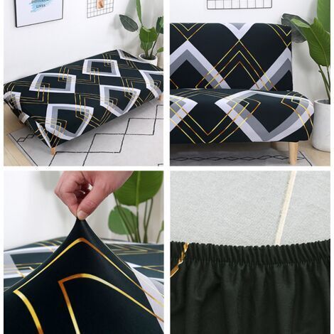 Stretch-Sofabezug ohne Armlehnen – Polyester und Elasthan – Sicherer Sitz – Maschinenwaschbar – Geeignet für Sofas mit einer Breite von 180–220 cm