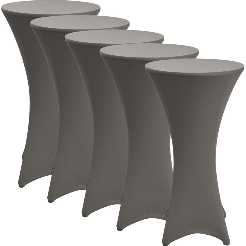 Beautissu Stretch Stehtisch Bistrotisch Husse, Ø60-65cm, Anthrazit, 5er Set