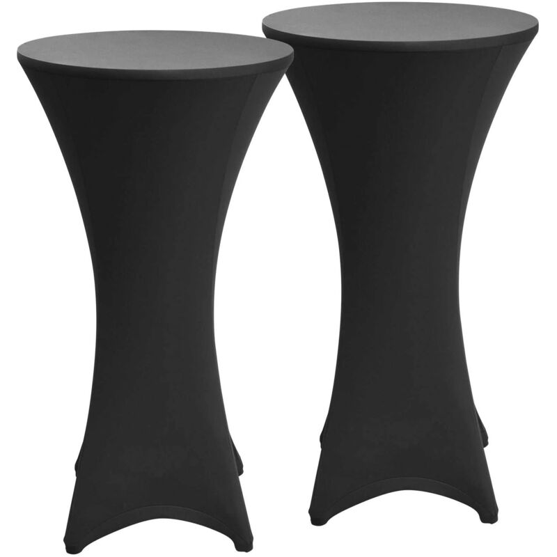 Beautissu Stretch Stehtisch Bistrotisch Husse, Ø60-65cm, Schwarz, 2er Set