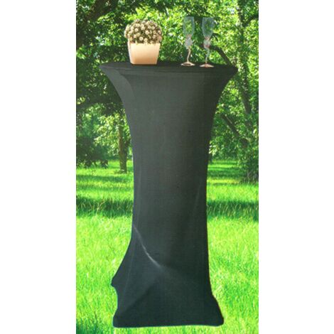 Stretch-Stehtischhusse Ø 60cm Tischdecke Bezug Bistrotisch Bartisch Partytisch  - schwarz