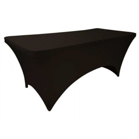 Stretch-Tischdecke für rechteckige Tische, schwarz - schwarz