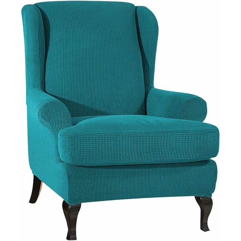 Stretch Wingchair Cover Elastic Armchair Covers Protector for Chair , Blue