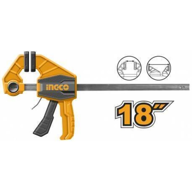 Strettoio a sgancio rapido Morsetto Manuale reversibile Ingco 18' - 63X450MM