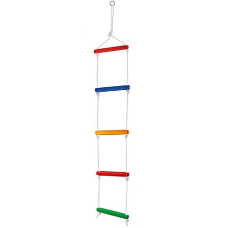Strickleiter bunt Kletterleiter Kletterseil Seilleiter 5 Sprossen Kinderschaukel