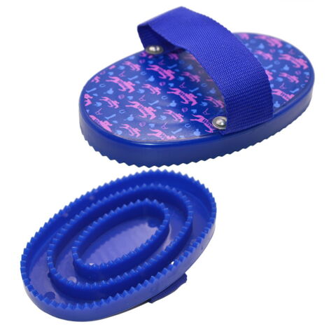 Striglia in plastica con passante in tela modello Pattern Winner per cavalli