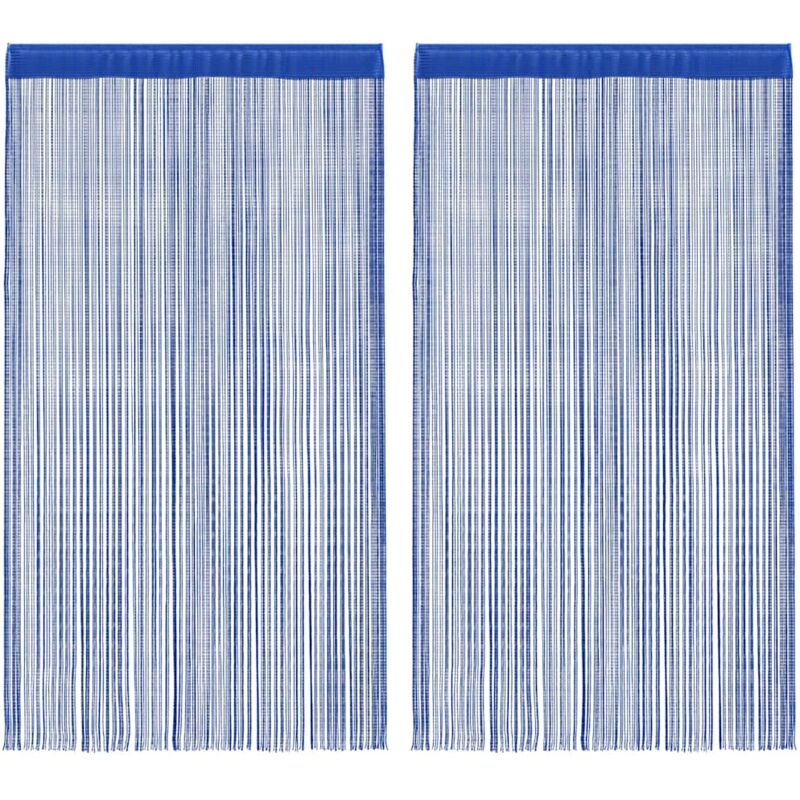 String Curtains 2 Pcs 100x250 Cm Blue