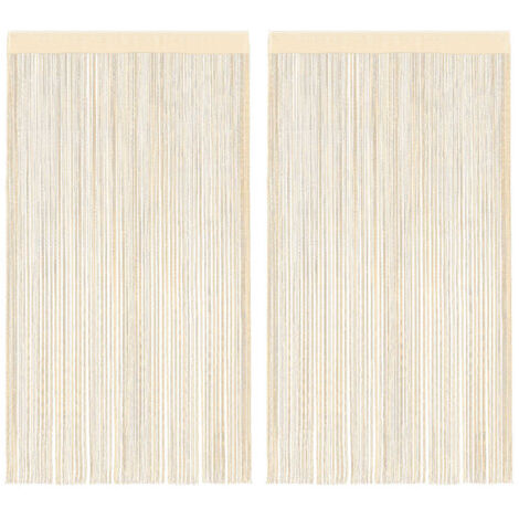 String Curtains 2 pcs 100x250 cm Cream
