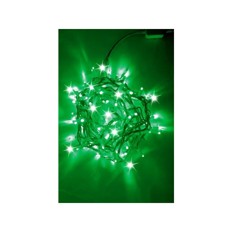 Image of Stringa 10m 24V con flash cavo bianco catena 120 led (20 flash) Verde,24V