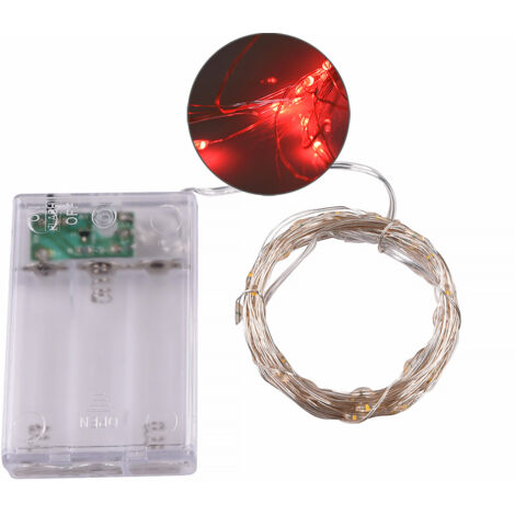 Stringa 5 metri da 50 MicroLed Rosso a batteria Wisdom