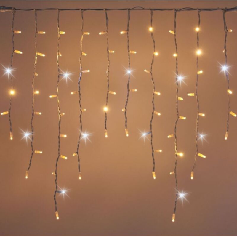 Tenda Luminosa Da Esterno Ip65 5mt Con 216 Luci Led Bianco Caldo Gi...