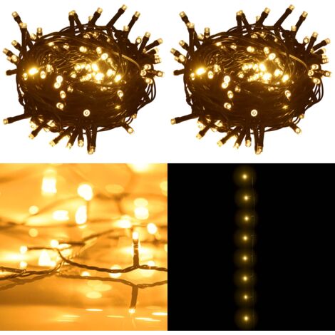 Stringa di Luci con 1000 LED 60 m 8 Effetti Luce IP44 Bianco Caldo - Luci LED - Decorazione natalizia
