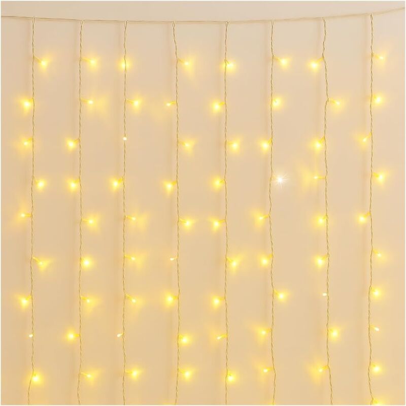 Tenda Luminosa Da Esterno Ip65 3m X 1m Con 200 Luci Led Bianco Cald...
