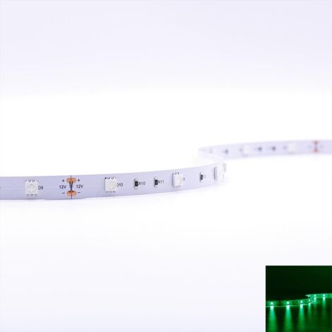 Strip 12V LED Streifen 5M 7,2W/m 30LED/m 10mm - Lichtfarbe: Grün - Schutzart: IP20
