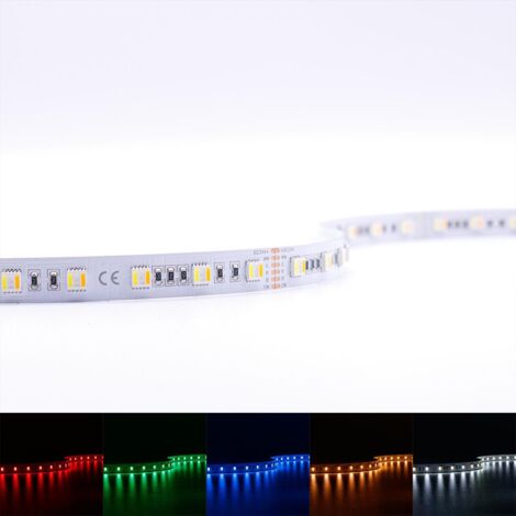 Strip 24V LED Streifen 5M 18W/m 60LED/m 12mm - Lichtfarbe: RGB+CCT - Schutzart: IP20