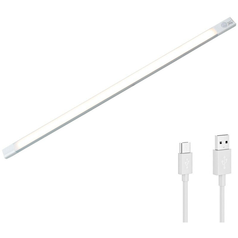 Mediawave Store - Strip 28 led lumière chaude pour placard 38cm détecteur mouvement rechargeable