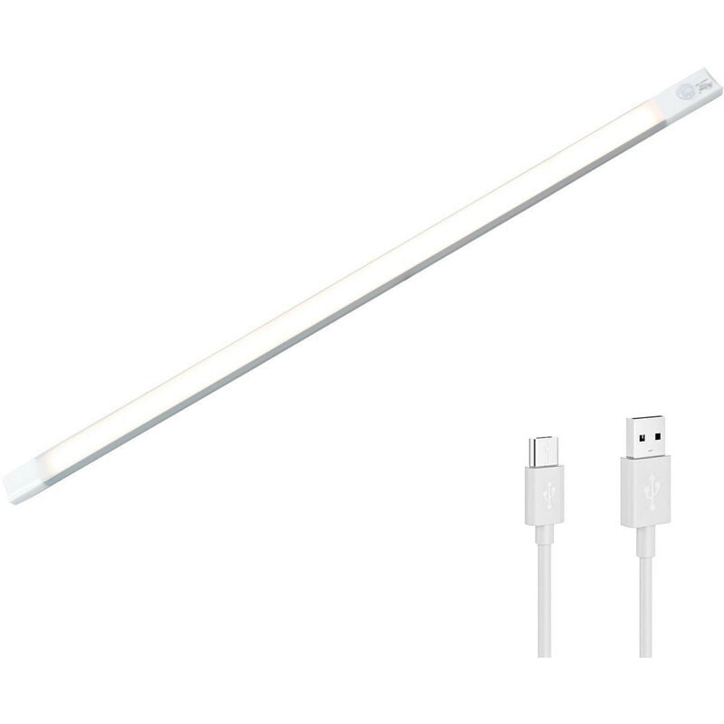Mediawave Store - Strip 38 led lumière chaude placard 48cm détecteur de mouvement rechargeable usb