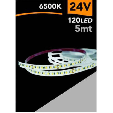 Strip 5 Mt 24v 120 Led Smd Luce 3000k 6500k 2835-24v-5mm