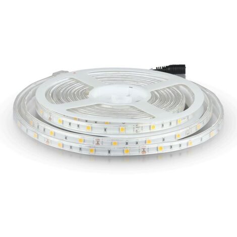 Strip led 12V, bianco naturale 4000K, 5 metri, SMD5050, 6W/m, 30 led/m, IP65, larghezza 10mm - V-TAC VT-5050 212460