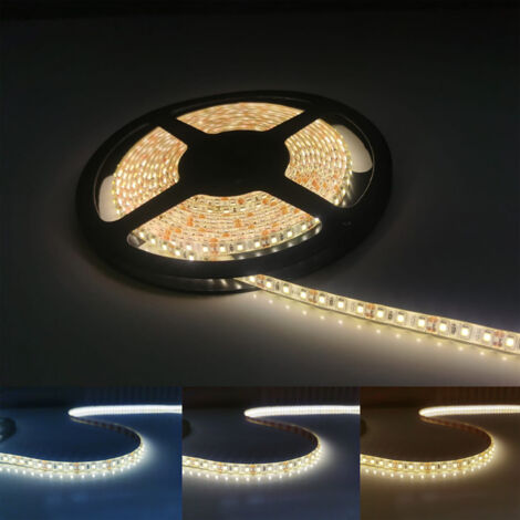 STRIP STRISCIA LED MONOCOLORE 5 METRI SMD 2835 120 LED METRO IP65 DIVISIBILE OGNI 2.5CM - Colore Luce: Bianco Caldo