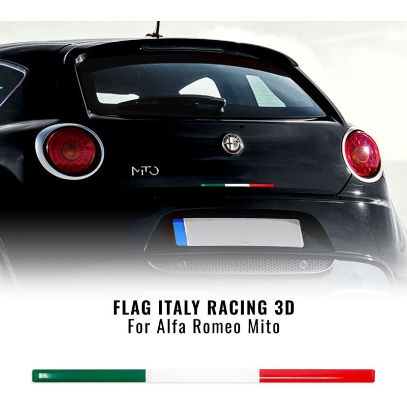 Stripe Striscia Adesiva 3D Tricolore Italia per Posteriore Alfa Mito