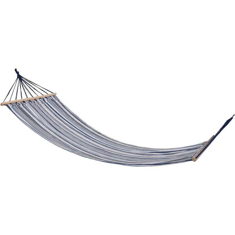 Striped Hammock 200x80 cm with Wooden Bars