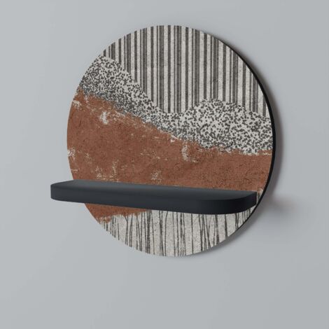 STRIPED TERRAIN Rundes Regal Schwarz