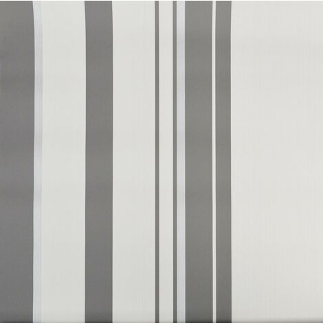 Striped Wallpaper Rasch Grey White Silver Metallic Vinyl