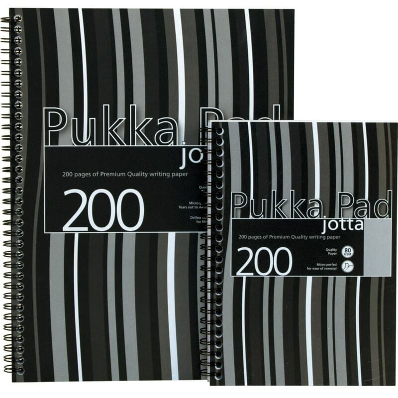 Pukka A4 Black P/Prop Jotta Pad 200-PG Ruled (Pack-3) - Pukka Pad