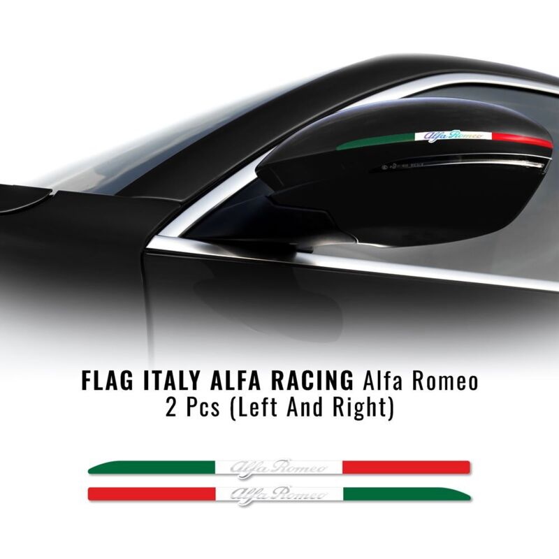 Stripes Strisce Adesive Olografiche Tricolore Italia per Specchietti Alfa Romeo