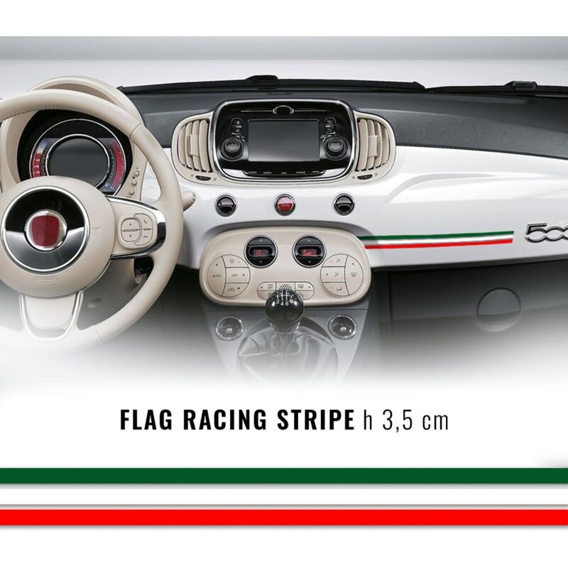 Stripes Strisce Adesive per Auto Tricolore Italia - Dimensione: 35 MM