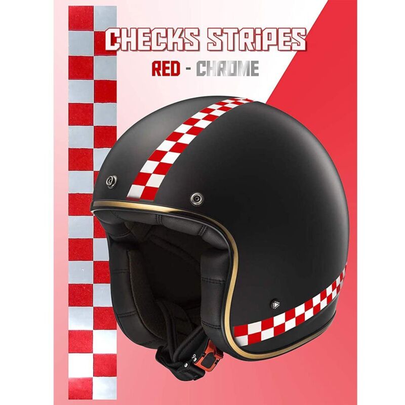 Stripes Strisce Adesive Scacchi, 2 x 33 cm - Colore: ROSSO CROMO