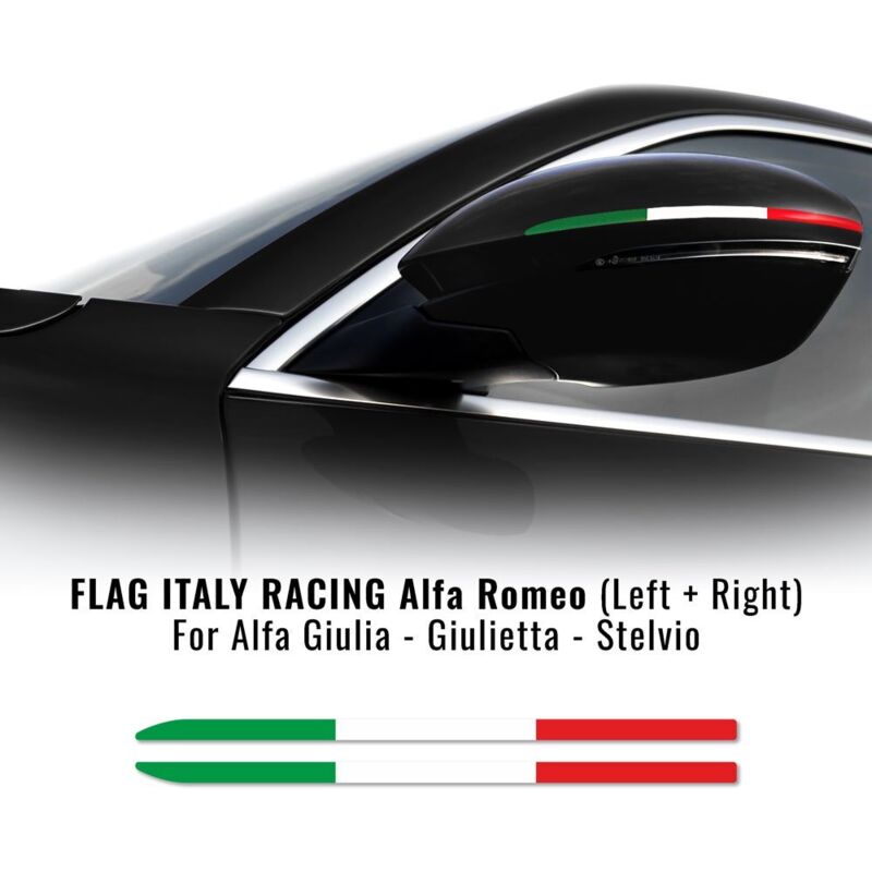 Stripes Strisce Adesive Tricolore Italia per Specchietti Alfa Romeo
