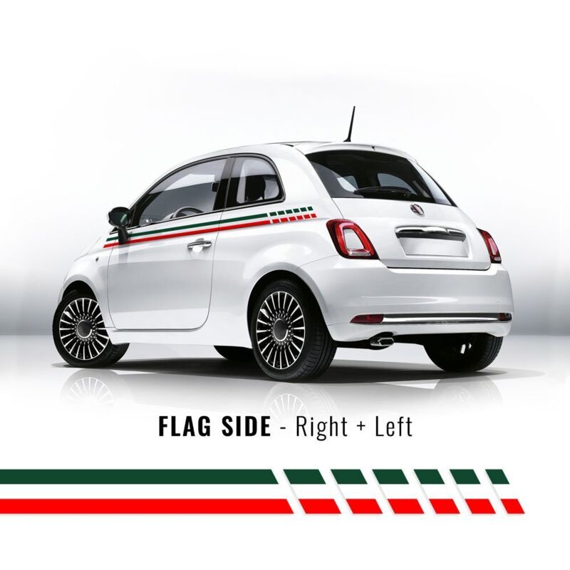 Stripes Strisce Tricolore Italia Fiat 500 per Fiancate