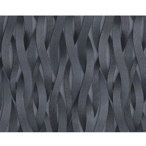 Stripes wallpaper wall EDEM 81130BR29 non-woven wallpaper textured Ton-sur-ton and metallic highlights platinum silver anthracite grey 10.65 m2 (114 ft2)