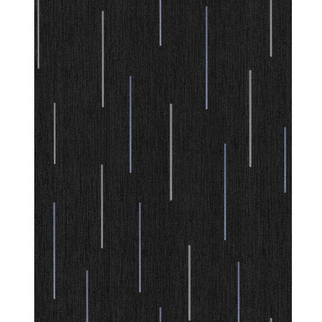 Stripes wallpaper wall EDEM 85043BR26 vinyl wallpaper slightly textured with graphical pattern and metallic highlights anthracite black grey violet blue silver 5.33 m2 (57 ft2)