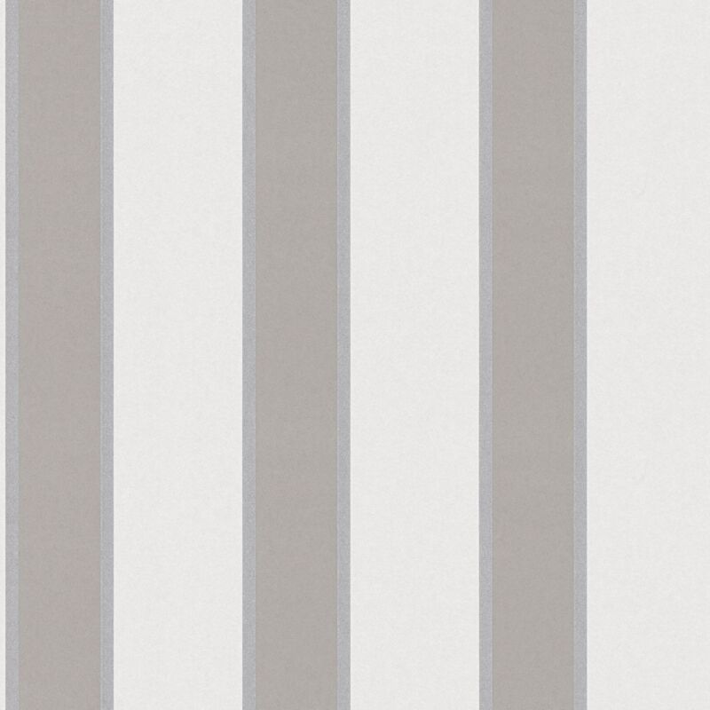 Stripes wallpaper wall Profhome 333291 non-woven wallpaper smooth with stripes matt brown beige silver 5.33 m2 (57 ft2) - brown