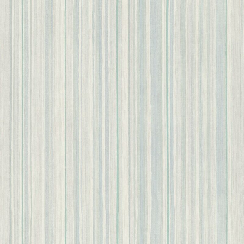 Profhome - Stripes wallpaper wall 378174 non-woven wallpaper slightly textured with stripes matt blue white green 5.33 m2 (57 ft2)