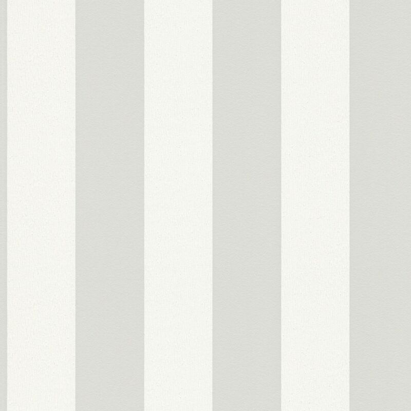 Profhome - Stripes Wallpaper Wall 381012 Non-woven Wallpaper Slightly Textured With Stripes Matt Grey White 5.33 M2 (57 Ft2)
