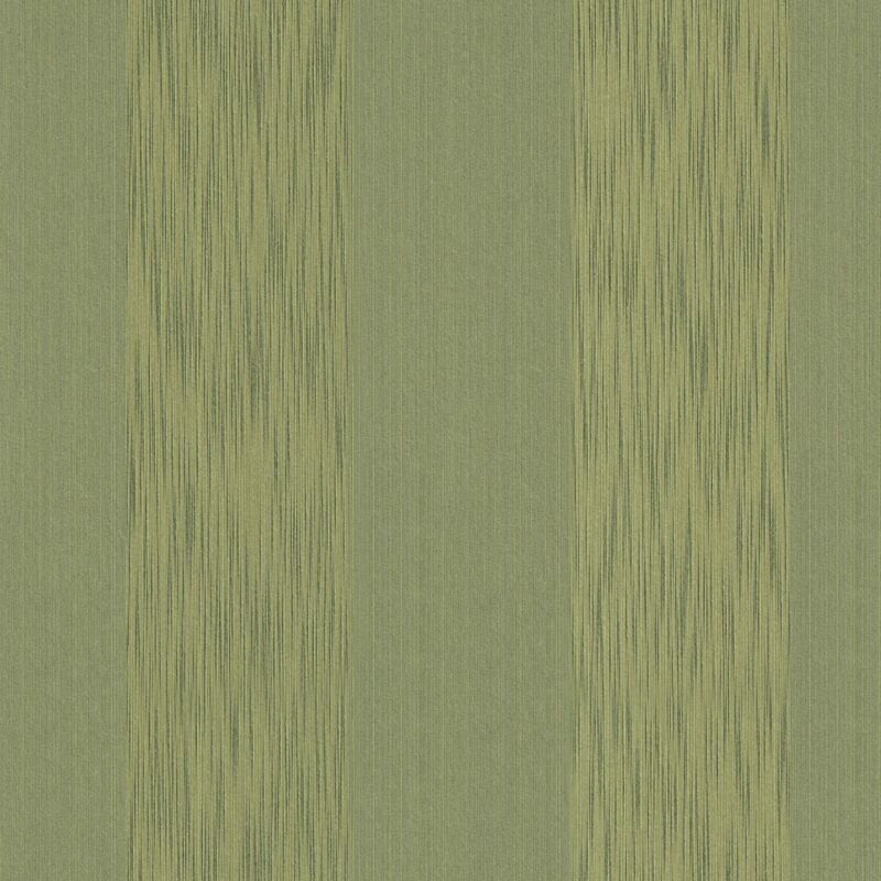Profhome - Stripes Wallpaper Wall 956604 Textile Wallpaper Textured With Stripes Matt Green 5.33 M2 (57 Ft2)