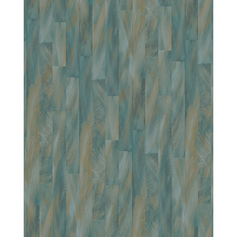 Stripes wallpaper wall Profhome VD219144-DI hot embossed non-woven wallpaper embossed with graphical pattern subtly shimmering blue cream bronze 5.33