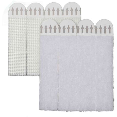 Strips Adhésifs Pour Accrocher Des Cadres - 12 Paires - 92 x 19 mm - Double Face Velcro - Pour Miroirs Cadres Verre Métal - Blanc