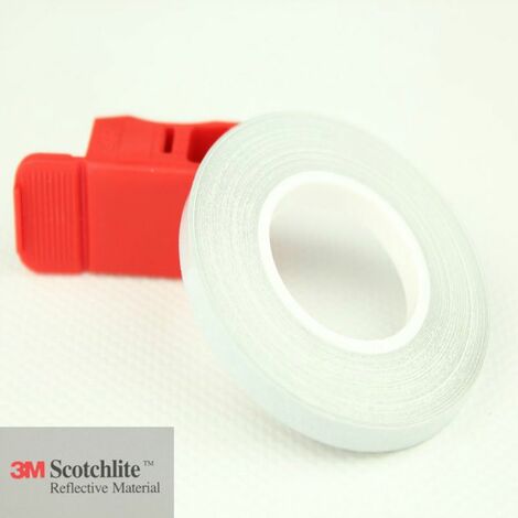 Strisce 3M per cerchi moto adesive rifrangenti - 7mm x 6MT Colore - Bianco, Modello - Senza applicatore
