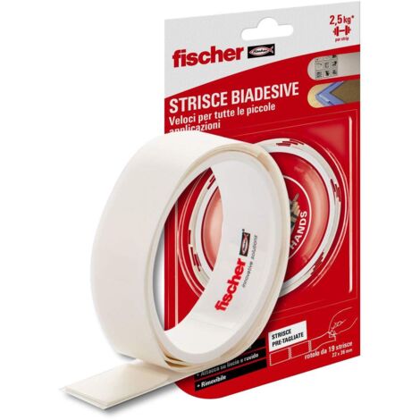 Strisce Pre-Tagliate Biadesive 19 pezzi 22 x 36 mm Fischer - 552159