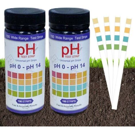 Strisce reattive per il pH, 200 strisce per il test del pH del terreno, strisce reattive per il pH del terreno, carta reattiva (pH 0-14), tester del pH del terreno da giardino, kit per il test del pH 