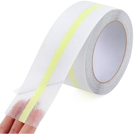 Striscia antiscivolo per scale, 5 cm5 m, nastro antiscivolo adesivo fosforescente, nastro antiscivolo di trazione, trasparente, per uso interno/esterno