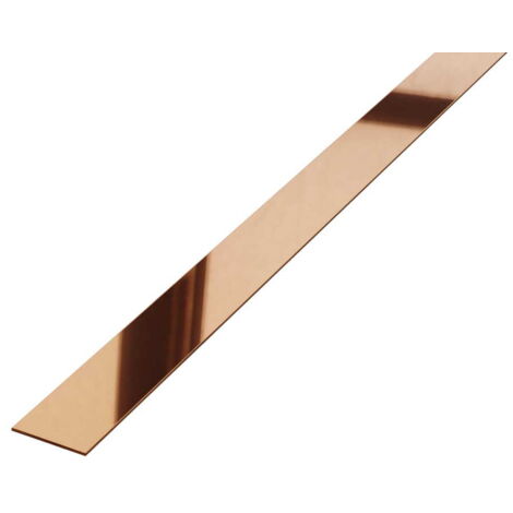 Striscia in acciaio inossidabile decorativa per pareti 2cm x 90cm - rame lucido