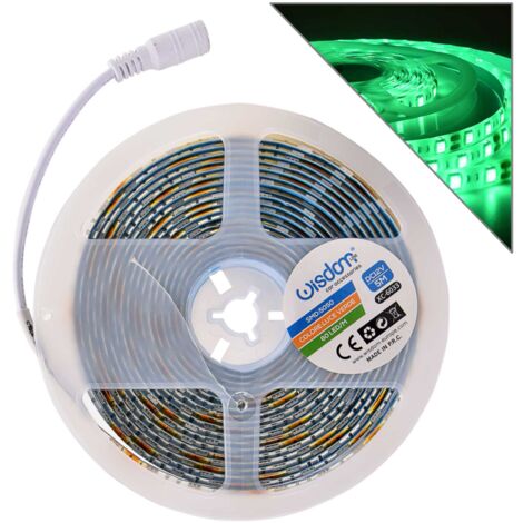 STRISCIA LED 12V VERDE AD ALTA LUMINOSITA' 60 LED/M GRADO DI PROTEZIONE IP65 - IDEALE PER INSTALLAZIONI VERSATILI E FACILE DA APPLICARE CON BIADESIVO 3M
